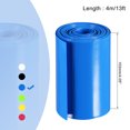 thumbnail image 2 of Unique Bargains 103mm Flat 4m Blue PVC Heat Shrink Tube Wraps Battery Wrap for Big Battery Pack, 2 of 5