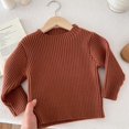 thumbnail image 1 of RXIRUCGD Chandail Tricoté Extensible à Manches Longues Col Rond Rayé pour Enfants Hommes et Femmes, Kaki, Taille : 80, 1 of 9