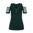 thumbnail image 4 of Pompotops T-Shirt Sans Bretelles à Col en V Décontracté pour Femmes, 4 of 4