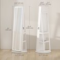 thumbnail image 3 of HOMCOM Jewelry Cabinet with Mirror, LED Jewelry Armoire, White, 3 of 10