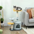 thumbnail image 2 of PawHut Cat Tree, 31.5" Cat Tower for Indoor Cats with Plush Perch, Blue, 2 of 10