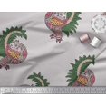 thumbnail image 3 of Soimoi Polyester Crepe Fabric Peacock Block Print Fabric by The Yard 42 Inch Wide, 3 of 3