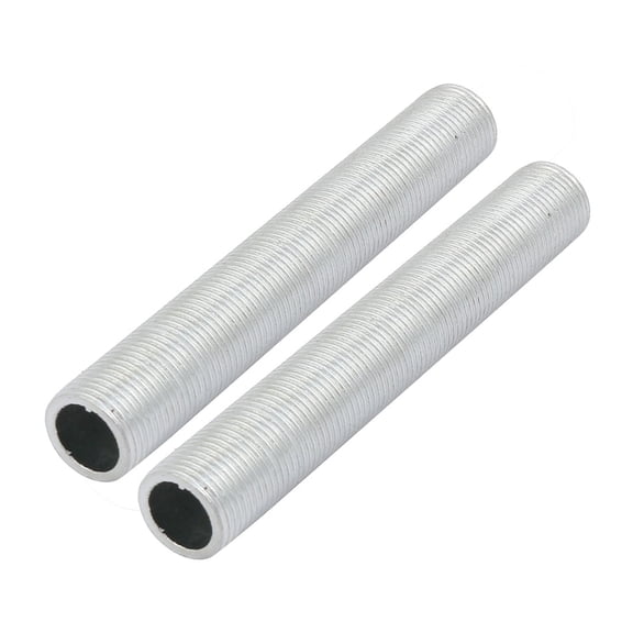 Unique Bargains 2Pcs M12 Full Threaded Lamp Nipple Pass-Through Pipe Connector 80mm Length
