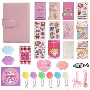 FlyFlise DIY Lined Journal Sketchbook Pocket Planner Girls Diary Cute Notepads Stationery Notebooks Journals School