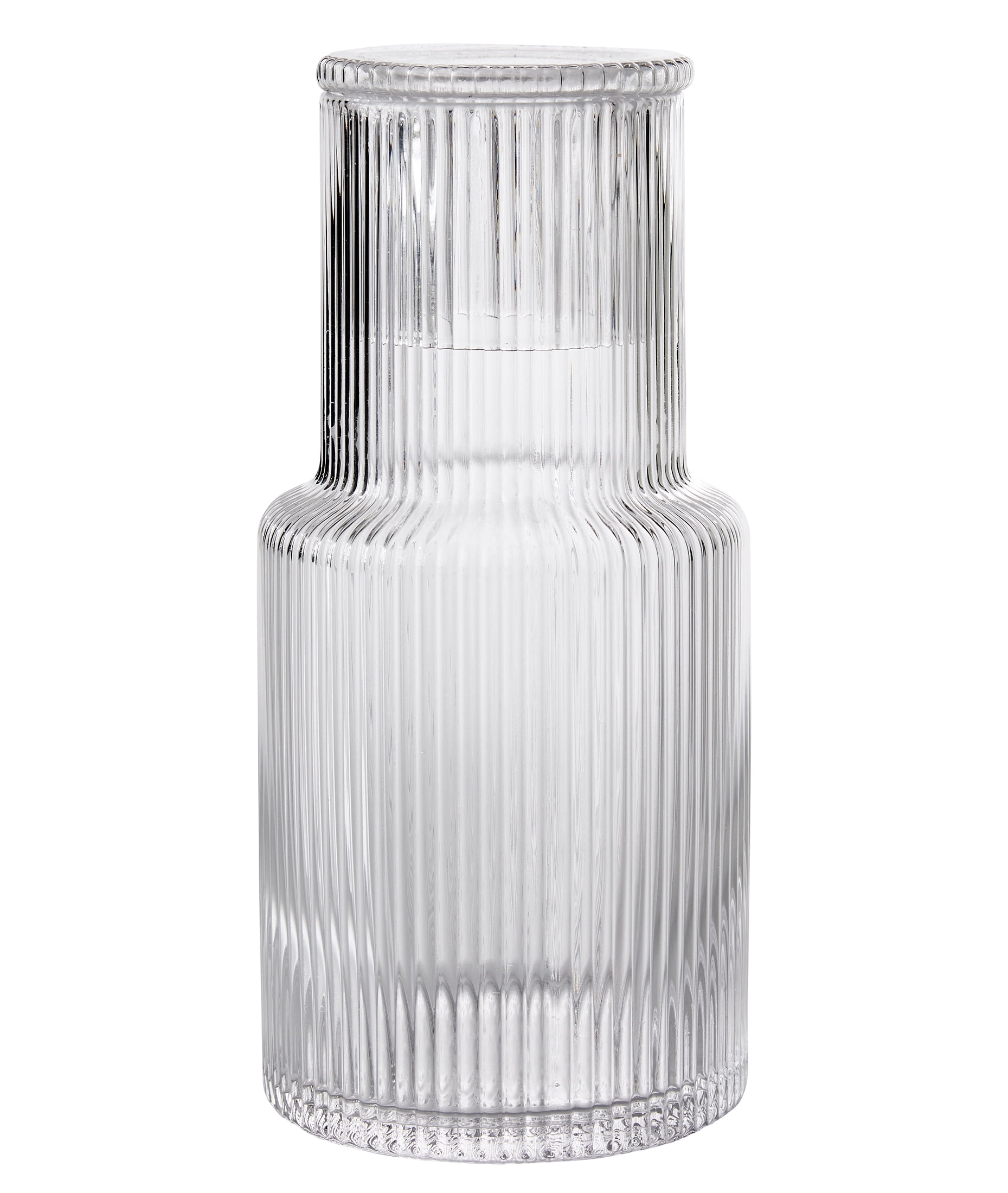 Better Homes & Gardens Glass Carafe à côtes de 30 oz, clair
