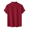 thumbnail image 1 of Birdeem Chemise Décontractée Homme à Manches Courtes avec Boutons, Col Montant, pour la Plage, 1 of 9