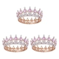 thumbnail image 1 of maskred Alloy Exquisite Craft And Detailed Carved Wedding Hair Crown For Brides Rhinestone Tiaras And Crowns Gold  + pink 3Set, 1 of 6