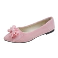 thumbnail image 1 of Xfvqtps Womens Pointed Toe Bow Flats Colorful Quilted Insole Comfortable Casual Flat Shoes for Work Leisure Pink, 1 of 5