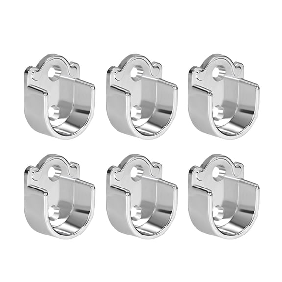 Unique Bargains Support de Tringle de Garde-Robe en Alliage de Zinc 6 Pcs, Embouts de Tringle de Rideau de Douche Supports de Prises Support de Bride Convient à Tige Dia 19mm
