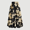 thumbnail image 3 of Bocqde Women's Boho Maxi Skirts Summer Fashion Casual Drawstring Elastic High Waist Long Skirt Solid Color Flowy A Line Ruffle Swing Skirt, 3 of 3