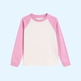 thumbnail image 1 of Milgrthf Enfants Garçons Filles Chandail à Col Rond Automne Décontracté Manches Longues Raglan à Blocs de Couleur Coton Chandail à Enfiler Hauts Rose 7 Ans, 1 of 5