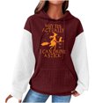 thumbnail image 1 of Rbaofujie Chandail à Capuchon Surdimensionné Femmes Décontracté à Manches Longues Col Rond Chandails pour Dames Hauts Blouse Chandail à Capuchon Uni Vin Chandails d'Halloween pour Femmes, 1 of 4