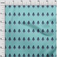 thumbnail image 2 of oneOone Cotton Jersey Turquoise Blue Fabric Tree & Geometric Block Sewing Craft Projects Fabric Prints By Yard 58 Inch Wide, 2 of 4