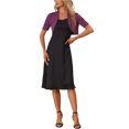 thumbnail image 2 of INSPIRE CHIC Boléros pour Femmes à devant Ouvert, Manches Courtes Froncées, Cardigan Court, P Violet, 2 of 6