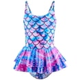 thumbnail image 1 of Girls Swimsuits One Piece Bathing Suits Sleeveless Cute Summer Swimsuit 8-9 Years, 1 of 4