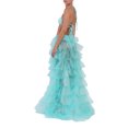 thumbnail image 4 of Fortune Women Tulle Skirt Solid Color Mesh Irregular Floor Length Party Skirt, 4 of 6