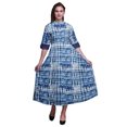 thumbnail image 1 of Bimba Robe Chemise Décontractée pour Femmes Shibori Imprimée Fête Mi-Mollet Évasée - X-Grand, 1 of 5