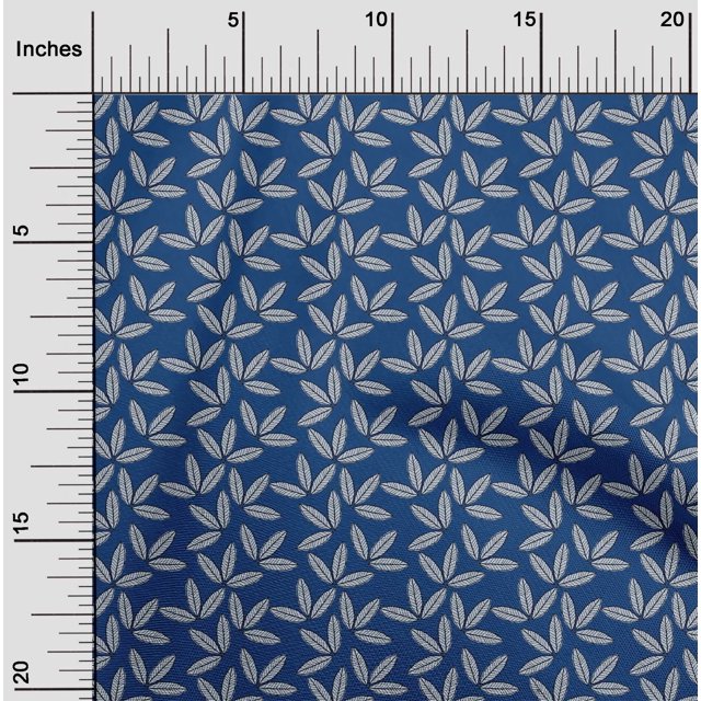 oneOone Viscose Chiffon Fabric Leaves Block Print Fabric By Yard 42 Inch Wide