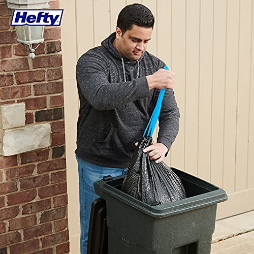 Hefty Garbage Bags, Value Pack Large 100 Litres Black, Drawstring, Arm & Hammer odour neutralizer