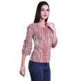 thumbnail image 3 of Moomaya Ruffle Sleeve Printed Cotton Womens Tops Plus Size Short T-Shirt Top, 3 of 4