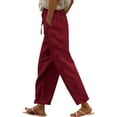 thumbnail image 1 of Women's Casual Linen Pants - High Waist with Side Pockets - Spring/Summer Long Pants, 1 of 4