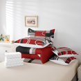 thumbnail image 5 of YST Ensemble de Literie Moderne Rouge Gris Noir Rayures 7 Pcs Lit en Sac Géométrique Taille Grand Cercle Rétro Tourbillons Décoration de Chambre Texture Abstraite Moderne Art Coloré Drap Plat, 5 of 5