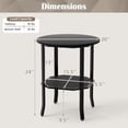 thumbnail image 3 of Gymax 2PCS Round End Table Night Stand w/ Storage Shelf Modern Bedside Table Black, 3 of 10