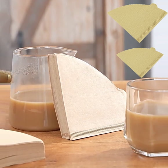 Natural Unbleached Brown Coffee Filters 100 Sheets - Large Capacity Paper Filters for Drip Coffee Makers, Chemex & Pour Over
