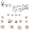 thumbnail image 1 of 2 Set Miniature Dollhouse Dinnerware Porcelain Tea Set - Colorful Floral Print & Chinese, 1 of 7
