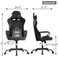 thumbnail image 2 of Video Gaming Chair, PU Leather Racing Chair, Ergonomic Office Chairs High Back Gamer Chair Computer Desk Chairs Lumbar Support with Arms Swivel Chair  for Adults(Black), 2 of 7