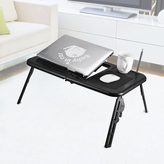 Ccdes Adjustable Portable Folding Table Bed Desk Stand For Computer Laptop Notebook PC(Black),Laptop Folding Desk,Notebook Cool Fan Desk