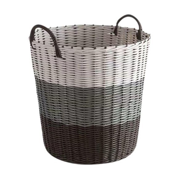 Siruishop Boho Storage Basket Multipurpose Woven Storage Basket Laundry Hamper for Hotel Bedroom Utility Room Apartments S