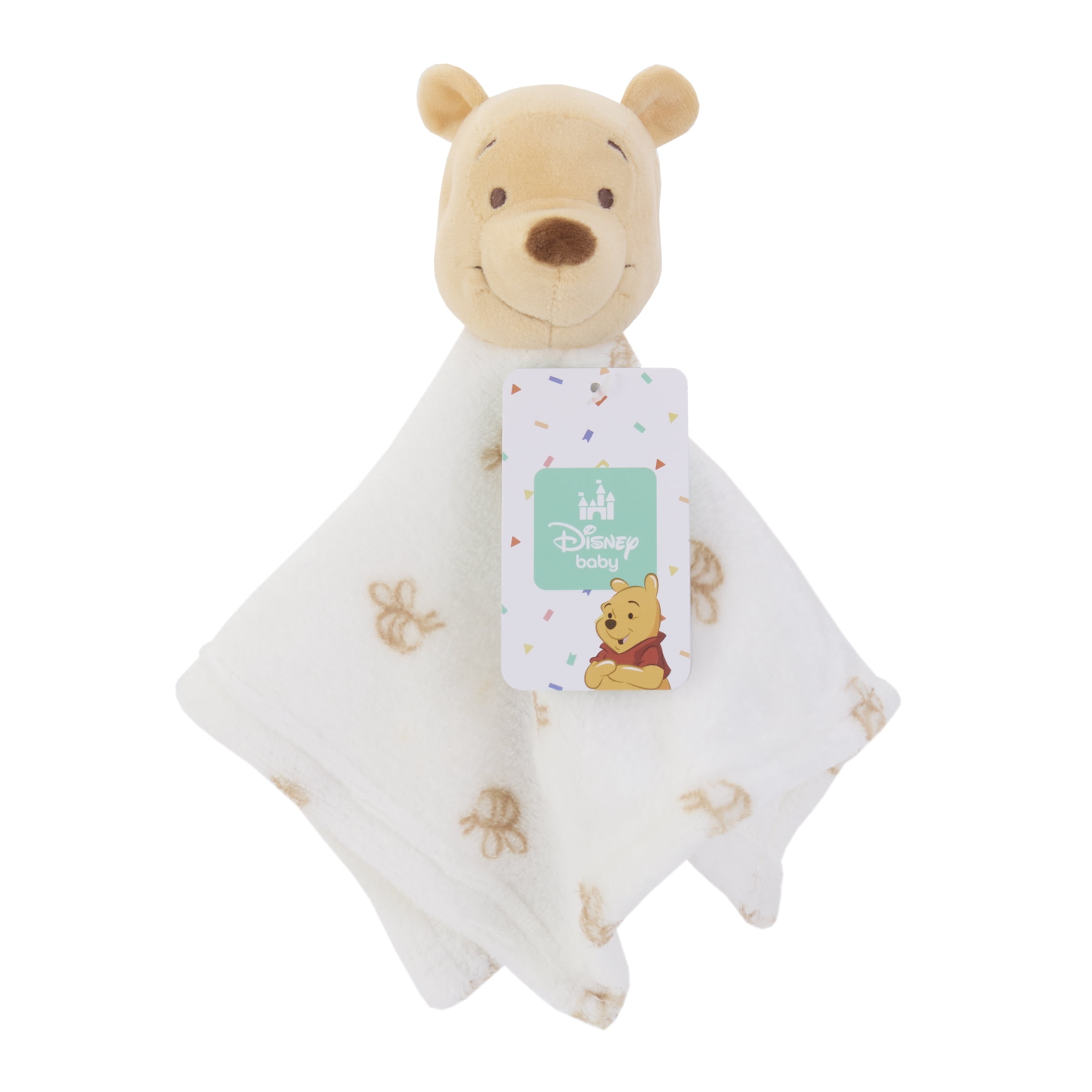 Winnie l'Ourson Couverture de Sécurité en Peluche, Nourrisson Unisexe, Ivoire et Or