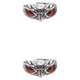 thumbnail image 4 of Maytalsory Retro Owl Eye Ring Electroplated With Luster Eye Owl Ring Alloy Exquisite Craft Adjustable Size Official Orange 2Set, 4 of 6