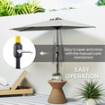 thumbnail image 4 of Outsunny 9ft Half Round Umbrella, Outdoor Balcony Parasol, Light Grey, 4 of 10