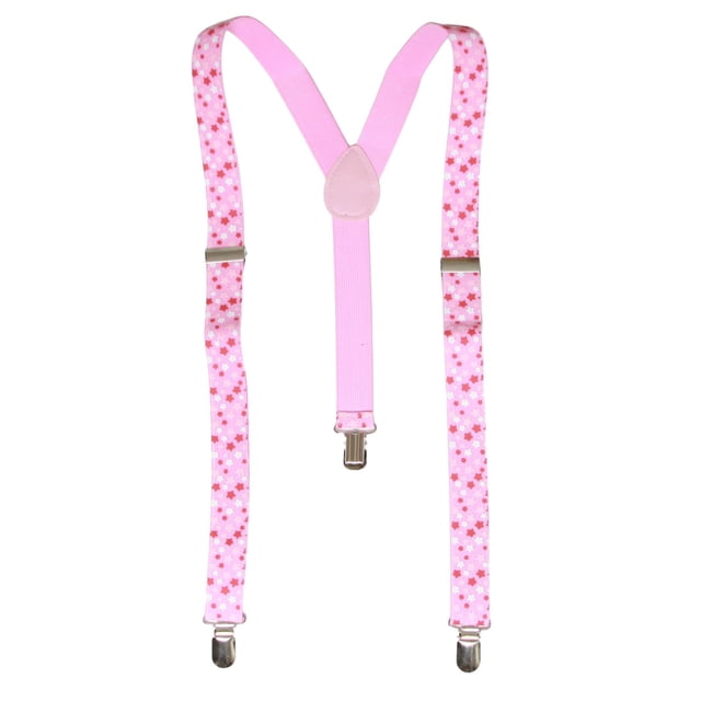 Strawberry Stars 3 Clip Stretchable Suspenders 2 pack