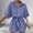 Blue, variant on Wesltd Women Rompers Summer Loose Lapel Short Jumpsuit Casual Beach Outfits Vacation Clothes