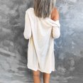 thumbnail image 4 of Mikilon Women Solid Loose Long Sleeve Cardigan Autumn Coat Blouse, 4 of 7