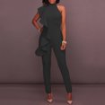 thumbnail image 2 of Yuyuzo Women's Jumpsuit Ruffle Strapless Mock Neck Solid Color High Waist Pants Clubwear Rompers, 2 of 7