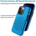 thumbnail image 2 of Compatible for iPhone iPhone 6/6s Wallet Case with Card Holder, Mandala Embossed Faux Leather Kickstand Card Slots Case, Handmade Shockproof Protective Slim Soft Flip Phone Case, Blue, 2 of 9