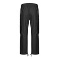 thumbnail image 4 of Faithtur Men Baggy Pants Drawstring Waistband Contrast Color Cargo Pants Multiple Pockets Jogger Pants, 4 of 5