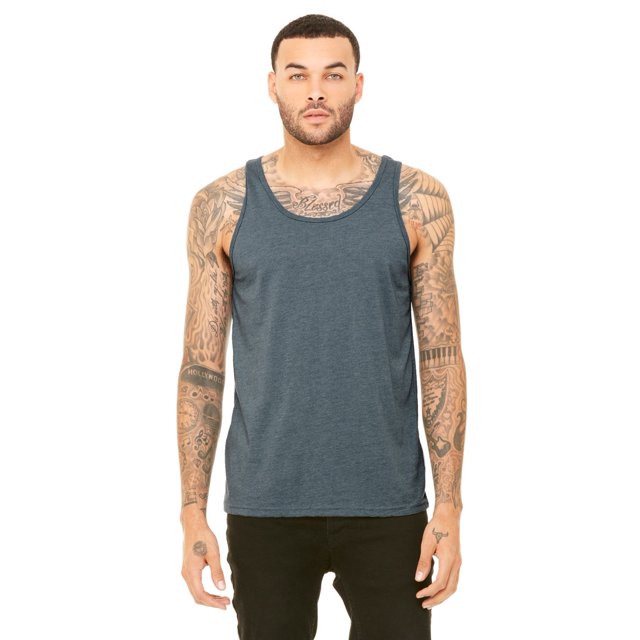 The Bella + Canvas Unisex Jersey Tank Top - HEATHER SLATE - 2XL