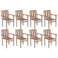 thumbnail image 1 of vidaXL Stackable Garden Chairs 8 pcs Solid Teak Wood, 1 of 5