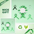 thumbnail image 4 of Estbridge 100 Yards 4 Rolls Mental Health Awareness Ribbon 3/8 Inches Per Roll Grosgrain Green Ribbon Printed Craft Ribbon for Mental Health Month Crafts Party, 4 of 6