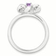 thumbnail image 2 of Bague Fleur Améthyste Polie en Argent Sterling Stackable Expressions Taille 10, 2 of 3