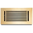 thumbnail image 1 of Floor Vent Cover / Register 4” x 10” with Damper – Outer Size 6” x 12”, 5mm Thick Decorative Cast Aluminum, Brushed Gold, Repaintable – Modern Linear Design VR109 for Floors, Walls & Ceilings, 1 of 1