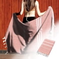 thumbnail image 2 of Serviette de Plage Turque Antiadhésive Motif Rayé Sable pour Adultes Châle de Sauna Extérieur, 2 of 6