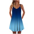 thumbnail image 1 of Fridja Womens Gradient Tie-Dye Print Sleeveless Dress V Neck A-Line Maxi Mini Sundress, 1 of 4