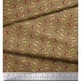 thumbnail image 2 of Soimoi Brown polyester Crepe Fabric Leaves & Butterfly Print Fabric by the Yard 52 Inch Wide, 2 of 3