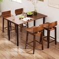 thumbnail image 2 of Costway 24.5" Counter Height Bar Stools Set of 4 with Footrest Solid Rubber Wood Legs, 2 of 10